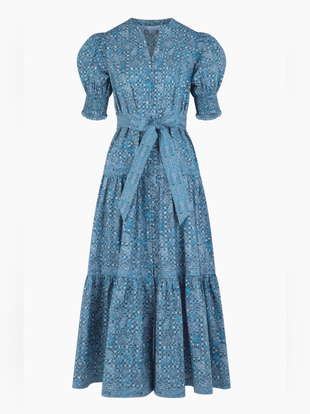 NWOT Hill House Home The Yara Dress - Timeless Navy Calico Trellis Size Small